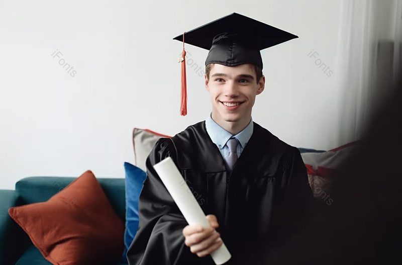 获得学士学位的白人年轻人感到非常兴奋,高清,摄影图,摄影图片,图片大全,摄影图免费下载